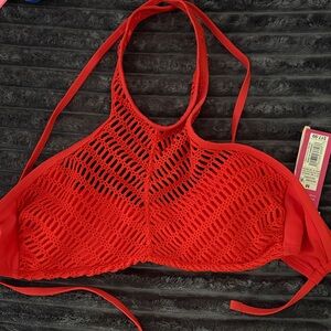Xhilaration Red/orange Crochet Bikini top M